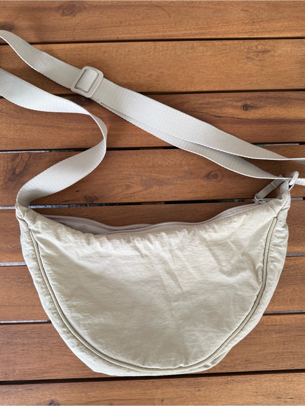 Uniqlo Crescent Crossbody Bag in Light Beige